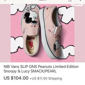 (New) VANS- Snoopy Smack size 3.5  limited edition